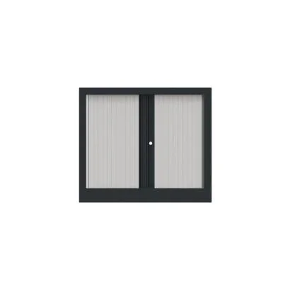 Armoire à rideaux métallique Confort+ Ht 70 x L.80 cm – corps Anthracite rideaux Blancs