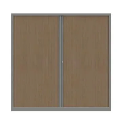 Armoire à rideaux métallique Confort+ maxi-largeur 180 x Ht 198 cm – corps Aluminium rideaux Chêne