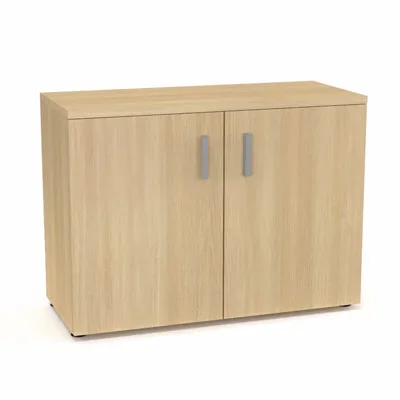 Armoire mélamine Armand 1 tablette H. 73,5 x L. 100 x P. 43,2 cm corps d&rsquo;armoire finition mélamine chêne clair avec 2 portes soft-closing et top mélamine chêne clair