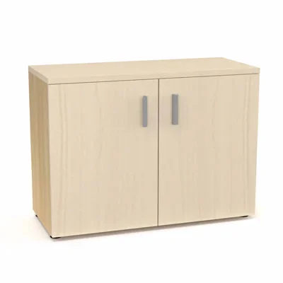 Armoire mélamine Armand 1 tablette H. 73,5 x L. 100 x P. 43,2 cm corps d&rsquo;armoire finition mélamine chêne clair avec 2 portes soft-closing et top mélamine érable blanc