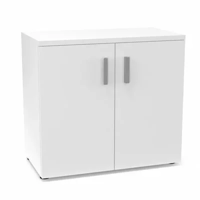Armoire mélamine Armand 1 tablette H. 73,5 x L. 80 x P. 43,2 cm corps d’armoire finition mélamine blanc neige avec 2 portes soft-closing et top mélamine blanc neige