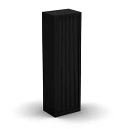 Armoire penderie H. 198 x L. 60 x P. 43 cm – corps noir – rideaux noir – équipée d’1 tablette penderie