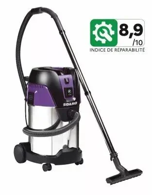 Aspirateurs industriels Sidamo DCI 35S Synchro – eau et poussières cuve inox