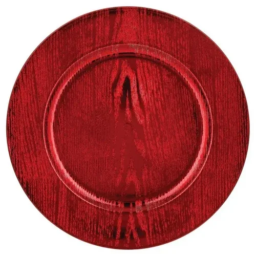 Assiette de présentation ronde rouge