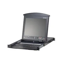 Aten commutateur kvm lcd à deux rails multi-interface cat 5 à 16 ports