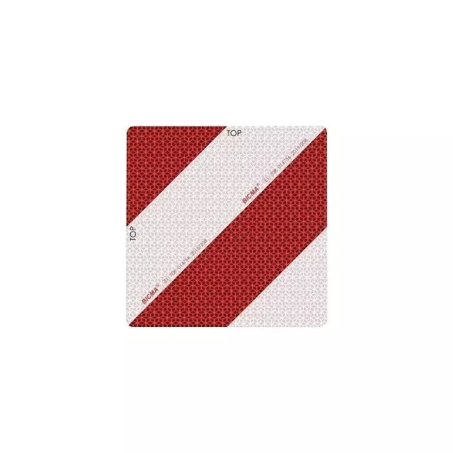 Auto adhésif gauche rouge et blanc 282x282mm r104 – classe f