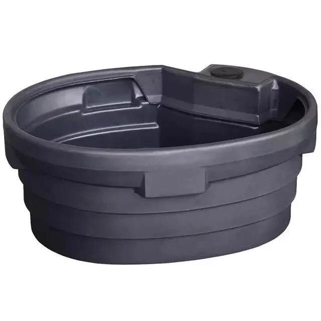 Bac de paturage pe 1000l ovale avec rebord int ral7021