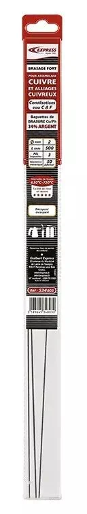 BAGUETTES DE BRASURE CUIVRE ZINC 34% ARGENT – EXPRESS – 534003