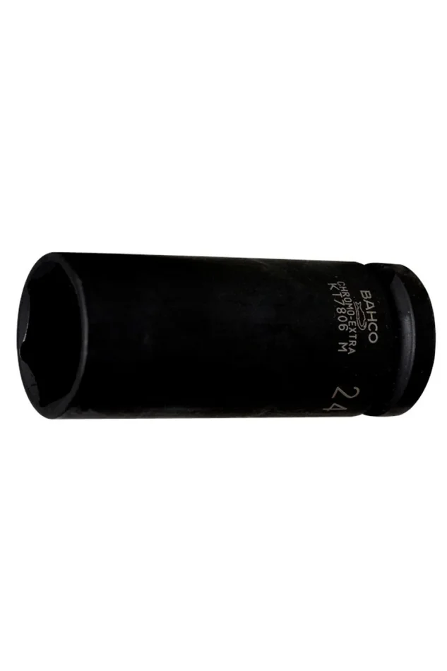 Bahco K7806M-17 – Douille à choc longue 6 pans 1/2″, dimensions métriques, et finition phosphatée