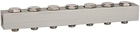 Barre d’alimentation pour vannes à voies G 1/8 pour 7 positions de vanne 106615