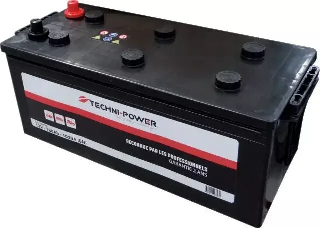 Batterie 12v 180ah 1050a + a gauche sur la largeur techni-power