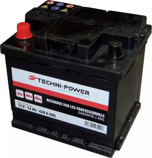 Batterie 12v 52ah 420a + a gauche techni-power