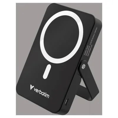 Batterie de secours externe (power bank) – Verbatim charge &lsquo;n&rsquo; go magnetic wireless lithium polymère (lipo) 10000 mah recharge sans fil noir