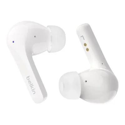 Belkin SoundForm Motion – Écouteurs sans fil avec micro – intra-auriculaire – Bluetooth – Suppresseur de bruit actif – isolation acoustique – blanc