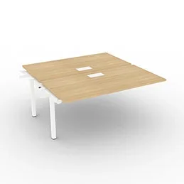 Bench gamme Conect équipé de trappes de soft closing – 160 x 165 cm – décor chêne clair – piètement fixe blanc – élément suivant