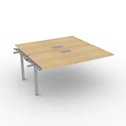 Bench gamme Conect équipé de trappes de soft closing – 160 x 165 cm – décor chêne clair – piètement fixe gris alu – élément suivant