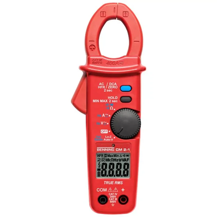 Benning CM2-1 Pince Ampèremétrique Digitale TRUE RMS – AC/DC 600V & 400A – CAT III 600V / CAT IV 300V