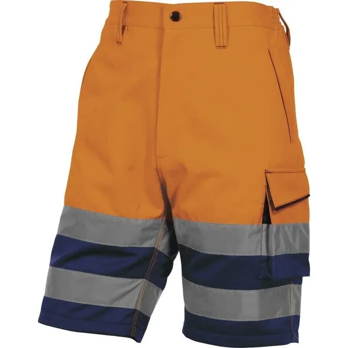 BERMUDA DE TRAVAIL DELTA PLUS HAUTE VISIBILITÉ PANOSTYLE EN POLYESTER / COTON ORANGE FLUO – PHBE2OM0