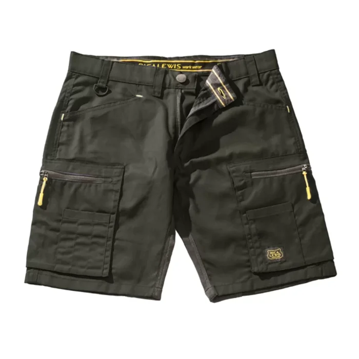 Bermuda de travail multipoches Mobisho Rica Lewis Workwear taille elastique Kaki