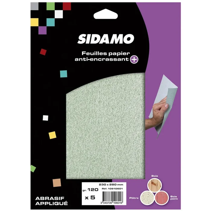BLISTER DE 5 FEUILLES PAP.ANTI -ENCRASSANT+ 230X280 GR.ASS SIDAMO – 10910604
