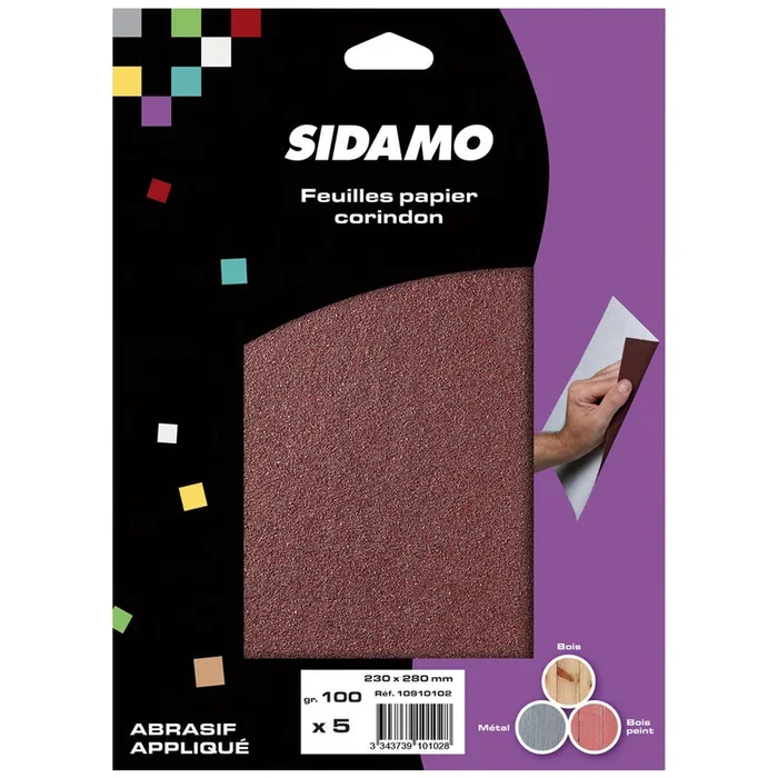 BLISTER DE 5 FEUILLES PAPIER CORINDON 230X280 GR.150 SIDAMO – 10910103