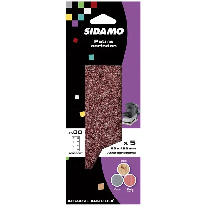 BLISTER DE 5 PATINS AUTO-AGRI. 93X185 PERFO.2X4 GR 80 SIDAMO – 10960027