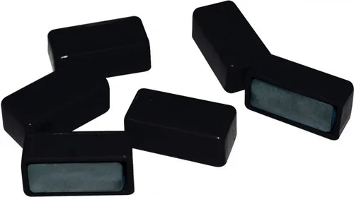 Blister de 6 punaises magnétiques rectangulaires 12×25 mm noir