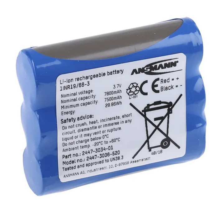 Bloc batterie rechargeable Ansmann 3.7V Lithium-Ion 7.8Ah x 3