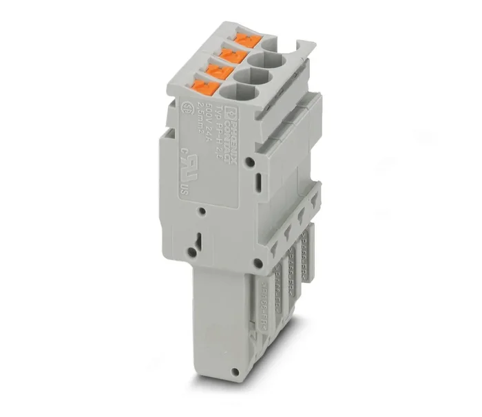 Bloc de jonction rail DIN Phoenix Contact PP-H 2.5/ 4, 0.14 → 4mm², Enfichable, Gris
