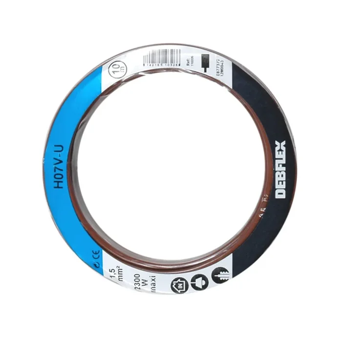 BOBINOT HO7V-U 1.5 MM² 10M MARRON – DEBFLEX – 110326