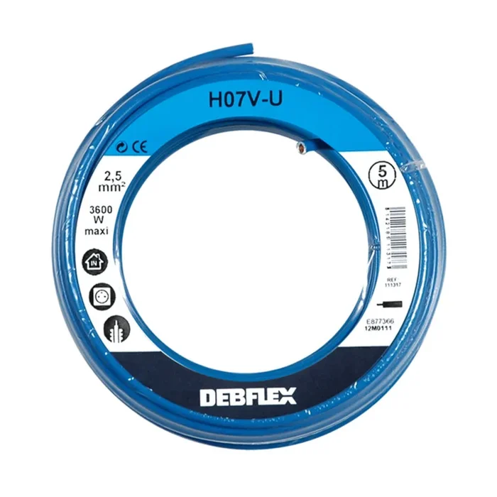 BOBINOT HO7V-U 2.5 MM² 5M BLEU – DEBFLEX – 111317