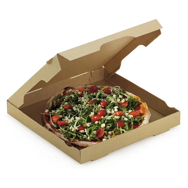 Boîte à pizza kraft avec papier ingraissable RAJA