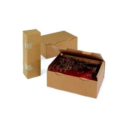 Boîte d&rsquo;expédition brune RAJA en carton simple cannelure – L.int. 35 x l.22 x H.13 cm – Lot de 50