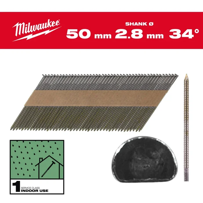 BOITE DE 2200 CLOUS 34° 63 MM RS – Carton MILWAUKEE ACCESSOIRES – 4932492600