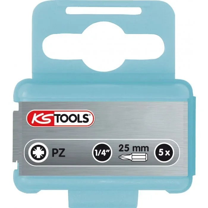 Boite de 5 embouts de vissage INOX POZIDRIV 1/4″ PZ3 – L.25 mm KSTOOLS – 9102225