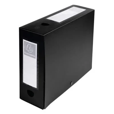 Boîte de classement A4 Exacompta polypropylène – Dos 10 cm – Noir – Lot de 10