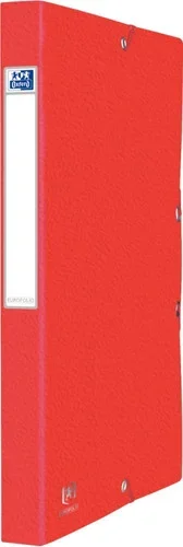 Boîte de classement EUROFOLIO en carte grainée, dos de 25 mm, coloris rouge