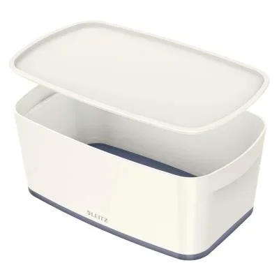 Boîte de rangement avec couvercle Leitz MyBox Wow en ABS – 5L – blanc /gris