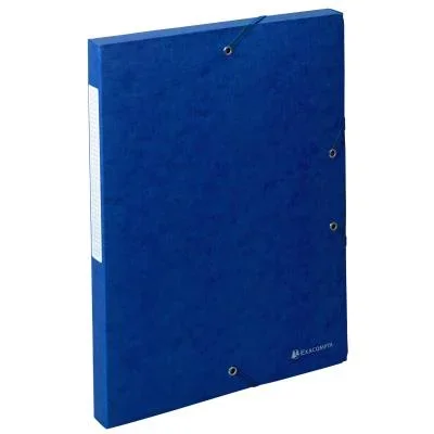 Boîte de rangement Exacompta Exabox Scotten Nature Future pour documents A4 Tranche de 2,5 cm – carton bleu