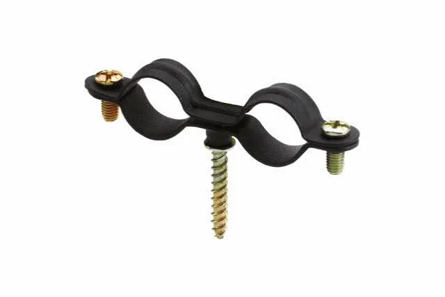 BOITE INDEX DE 50-COLLIER DOUBLE NOIR POUR GAZ M6 AVEC VIS À BOIS FILETAGE M Ø MM L MM -ABGD015