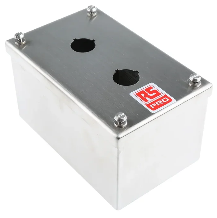 Boîtier de bouton-poussoir RS PRO, 2 découpes, en Acier Inoxydable, Ø 22mm