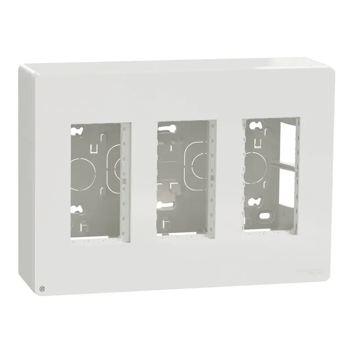 Boîtier de station de commande Schneider Electric New Unica, 4 découpes, en ABS Blanc