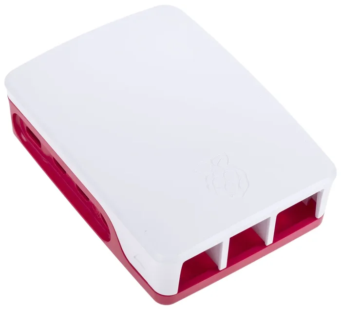 Boîtier Raspberry Pi 4B Official en Plastique Rouge, Blanc