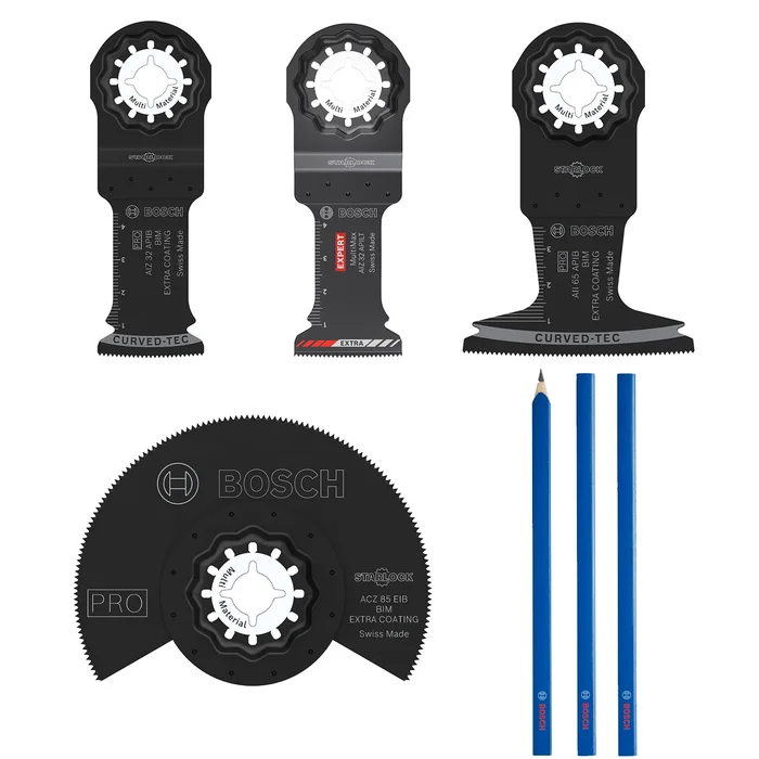 Bosch 061599766V Lames Starlock dans une mini boîte en L + crayons