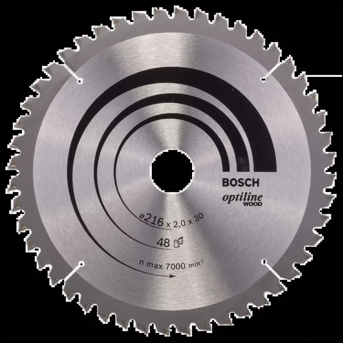 Bosch 2608640432 – Lame de Scie Circulaire Optiline Wood, 216 x 30 x 2 mm, 48D