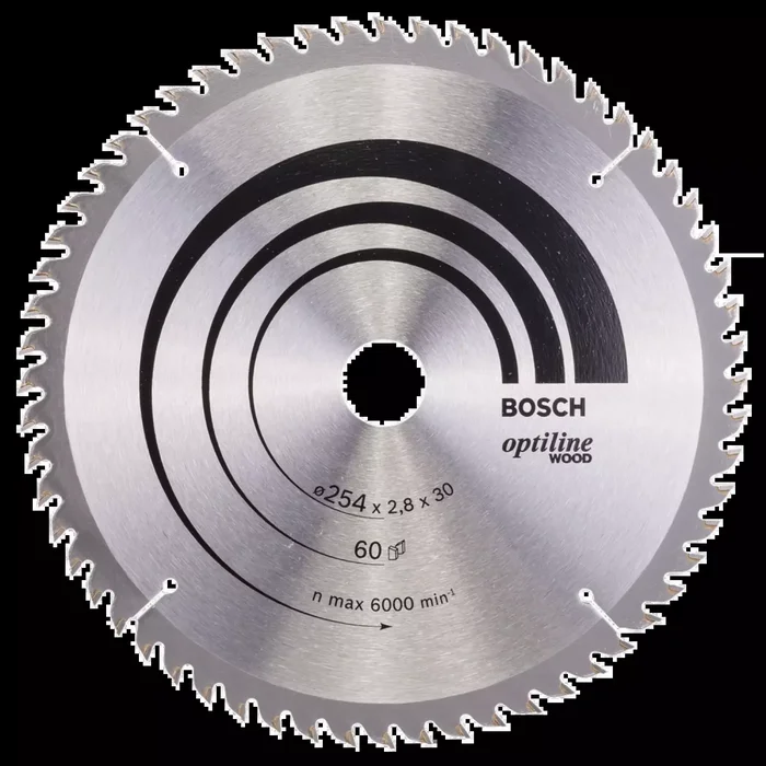 Bosch 2608640444 – Lame de Scie Circulaire Optiline Wood, 254 x 30 x 2,8 mm, 60D