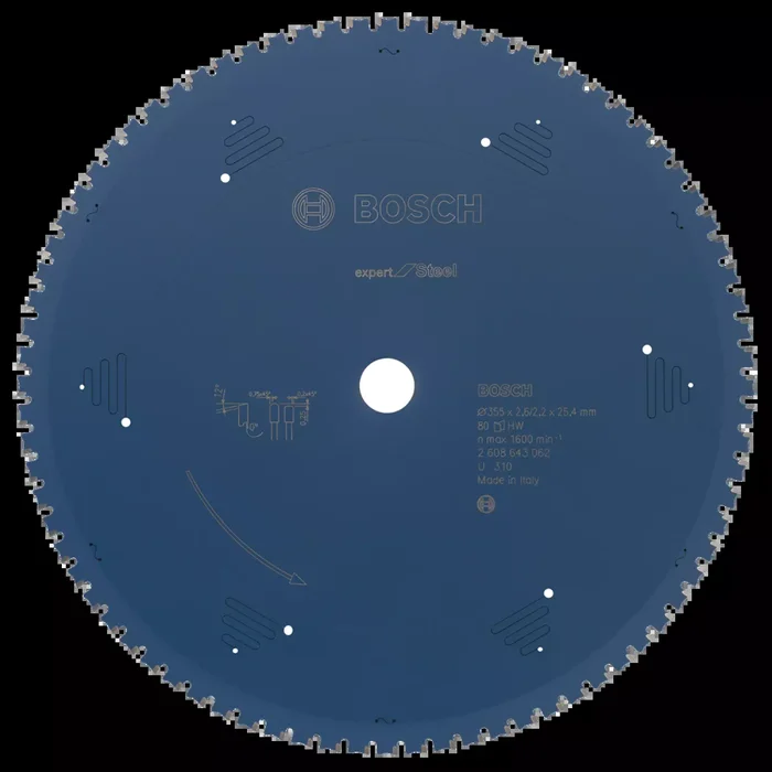 Bosch 2608643062 – Lame de Scie Circulaire Expert pour Steel, 355 x 25,4 x 2,6 mm, 80D