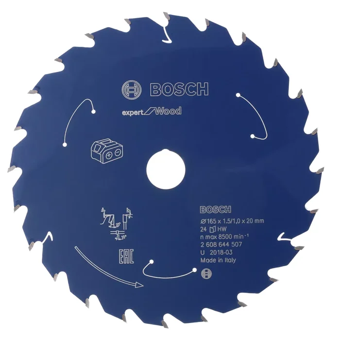 Bosch 2608644507 – Lame pour scie circulaire ACCU Expert for Wood 165x20x1.5/1x24T