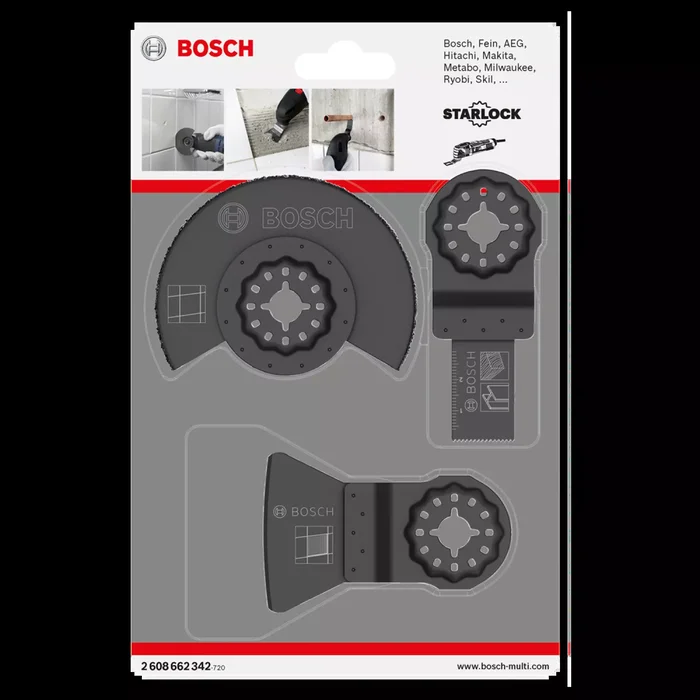 Bosch 2608662342 – Set 3 pièces Starlock Basic Tile ACZ 85 MT4, AIZ 20 AB, ATZ 52 SC