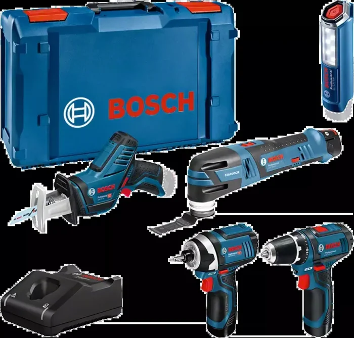 Bosch 5 tool kit 12V cordless combi set (3x 2.0Ah) in L-Boxx